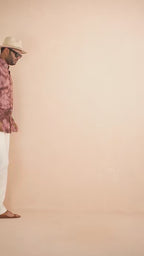 Tie & Dye Burgundy pure linen shirt