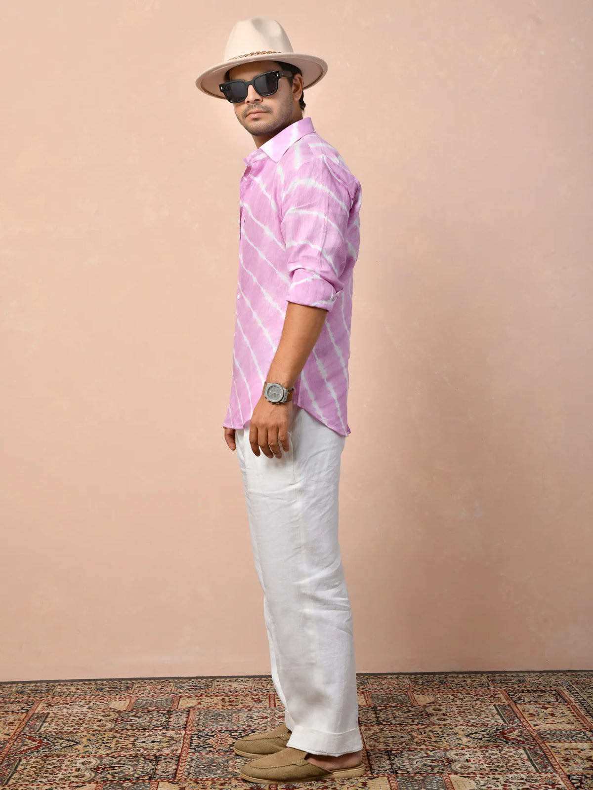 Leheriya Dusty Lilac Pure Linen Shirt