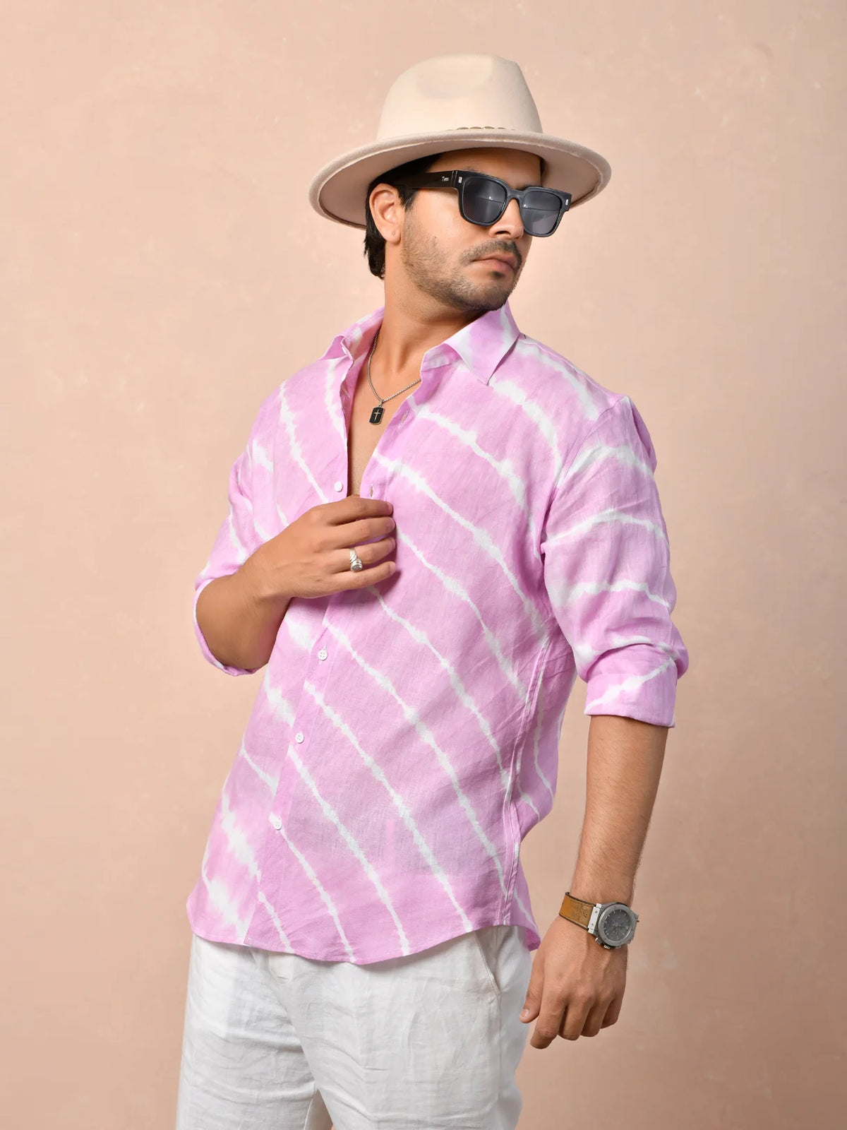 Leheriya Dusty Lilac Pure Linen Shirt
