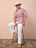 Bandhani Dusty Mauve Pure Linen Shirt