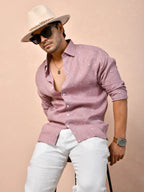 Bandhani Dusty Mauve Pure Linen Shirt
