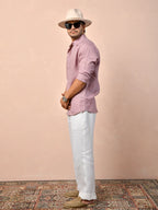 Bandhani Dusty Mauve Pure Linen Shirt