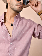 Bandhani Dusty Mauve Pure Linen Shirt
