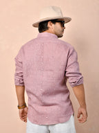 Bandhani Dusty Mauve Pure Linen Shirt