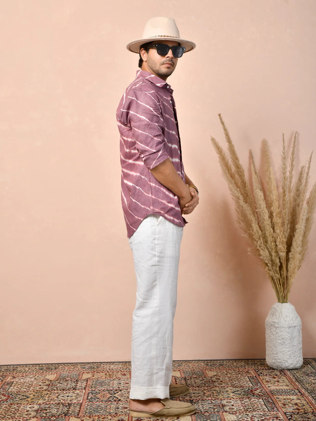 Leheriya Dusty Mauve Pure Linen Shirt