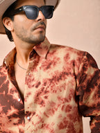 Tie & Dye Dusty Terracotta Pure Linen Shirt