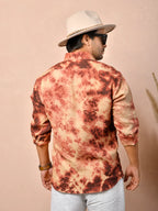 Tie & Dye Dusty Terracotta Pure Linen Shirt
