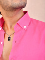 Solid Hot Pink Pure Linen Shirt