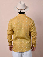 Bandhej Mustard Ochre Pure Linen Shirt