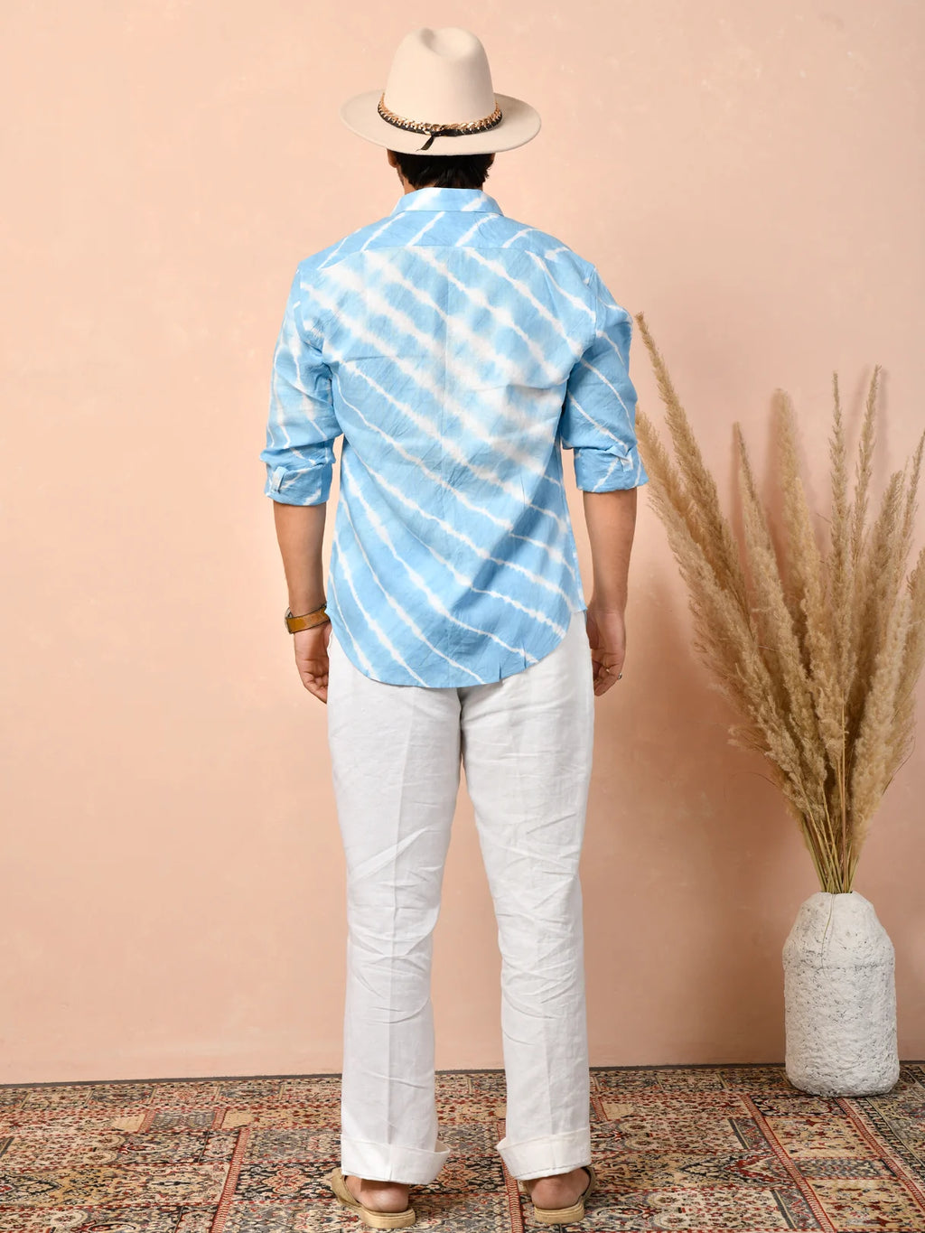 Leheriya Powder Blue Pure Linen Shirt