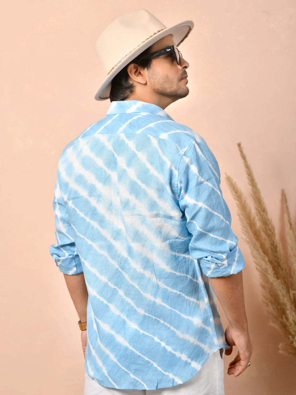 Leheriya Powder Blue Pure Linen Shirt