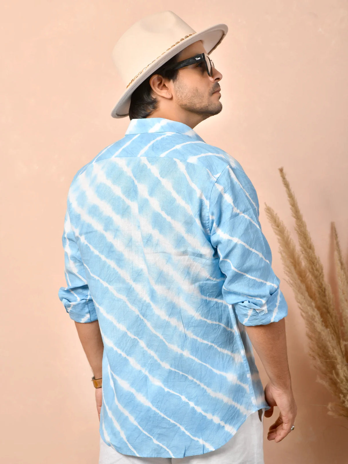 Leheriya Powder Blue Pure Linen Shirt