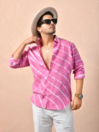 Leheriya Rani Pink Pure Linen Shirt