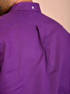 Solid Rich Purple Pure Linen Shirt