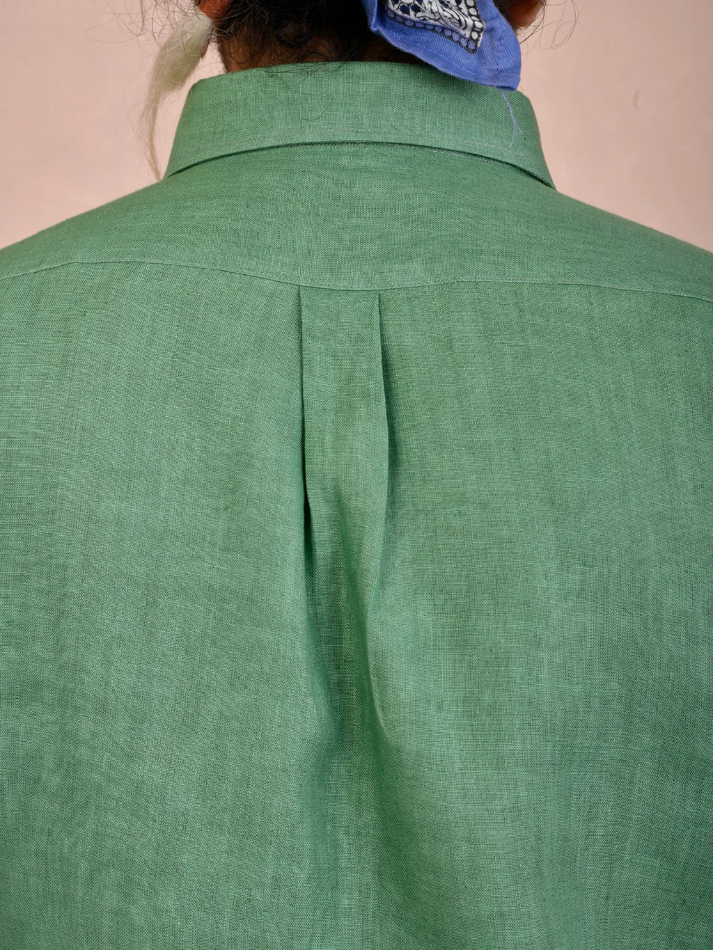 Solid Sage Green Pure Linen Shirt