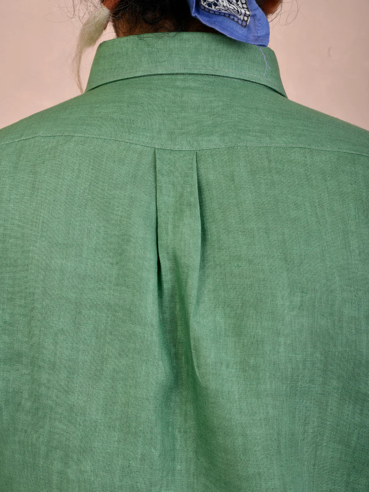 Solid Sage Green Pure Linen Shirt