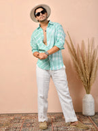 Leheriya Seafoam Mint Pure Linen Shirt