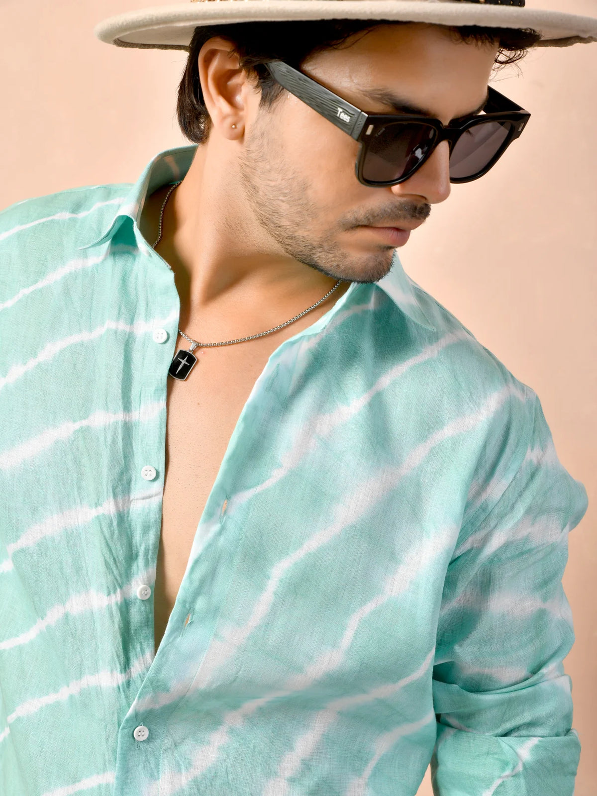 Leheriya Seafoam Mint Pure Linen Shirt