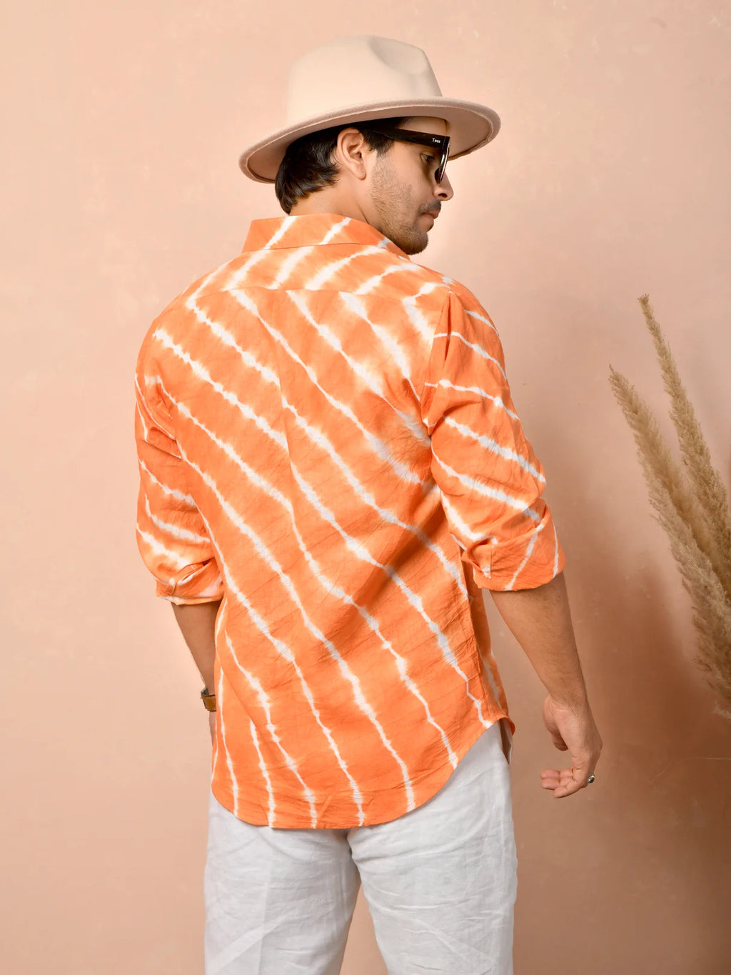 Leheriya Tangerine Orange Pure Linen Shirt