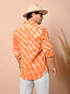 Leheriya Tangerine Orange Pure Linen Shirt
