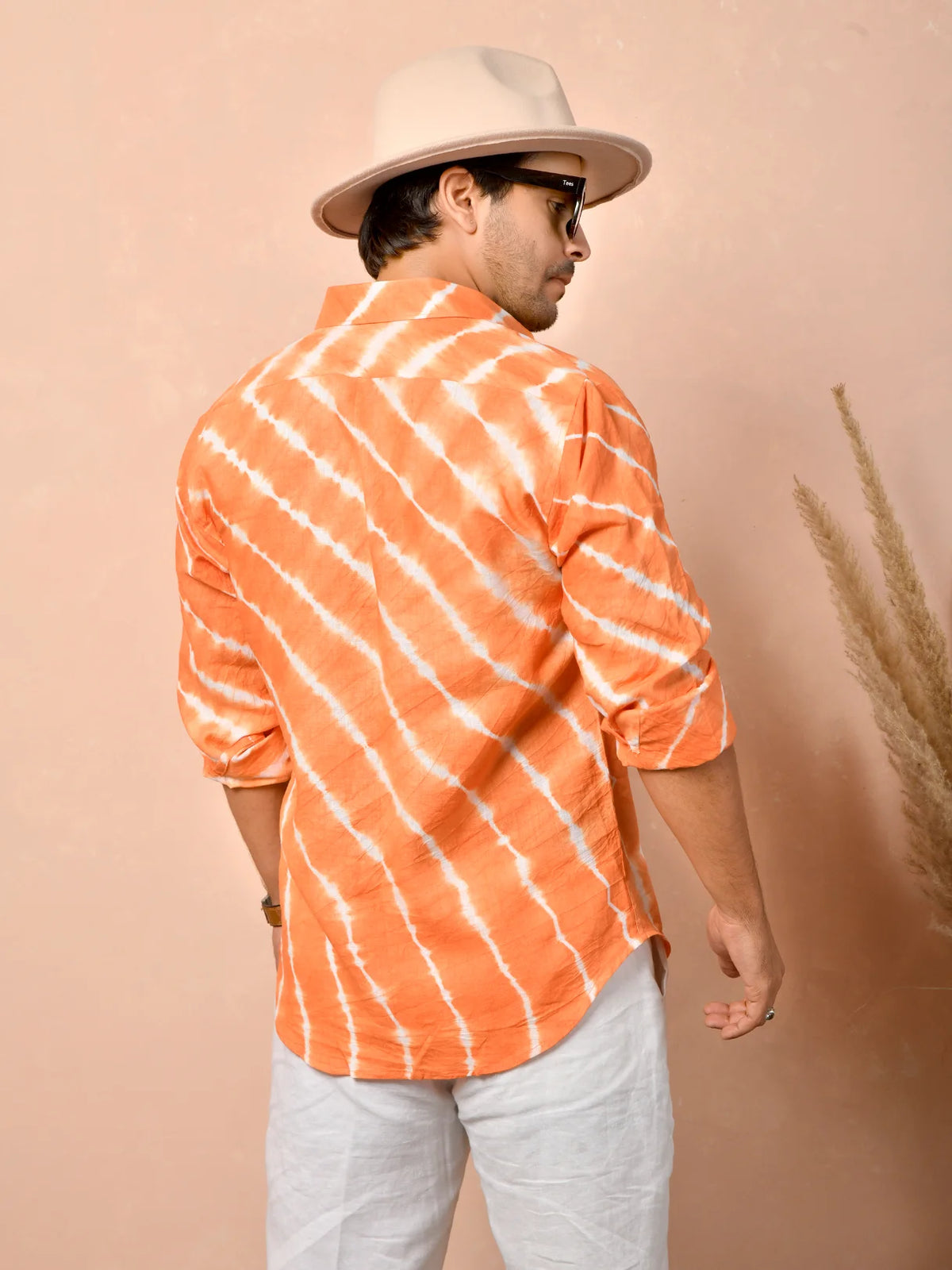 Leheriya Tangerine Orange Pure Linen Shirt