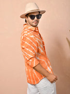 Leheriya Tangerine Orange Pure Linen Shirt