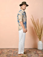 Tie & Dye Warm Beige Pure Linen Shirt