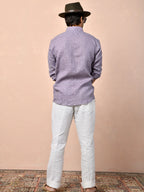 Bandhani Lavender Gray Pure Linen Shirt
