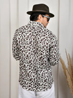 Block Print Brown Pure Linen Shirt
