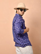 Bandhej Indigo Pure Linen Shirt