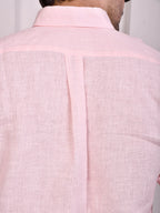 Solid Baby Pink Pure Linen Shirt
