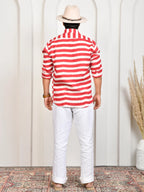 Stripes Red Pure Linen Shirt