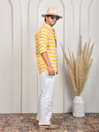Stripe Yellow Pure Linen Shirt