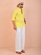 Solid Rich Yellow Pure Linen Shirt